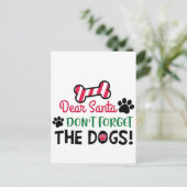 Beste Kerstman Vergeet de Kerst van de Honden Niet Uitnodiging Briefkaart (Staand voorkant)