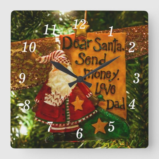 Beste Kerstman Verstuur Geld Wandklok (Voorkant)