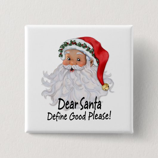 Beste kerstman vierkante button 5,1 cm (Voorkant)