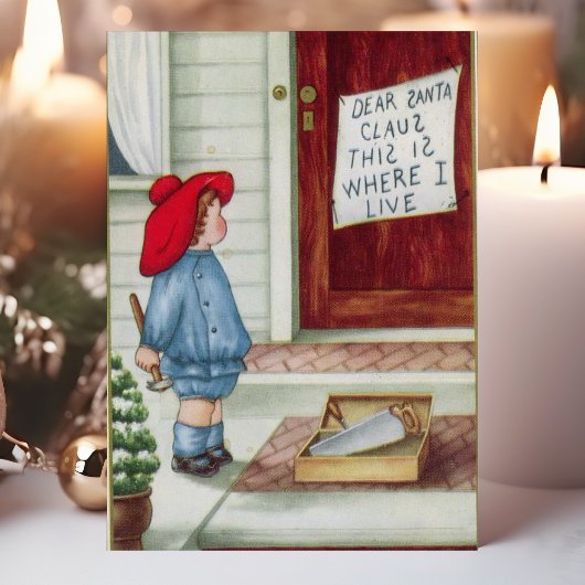 Beste kerstman Vintage Feestdagenkaart