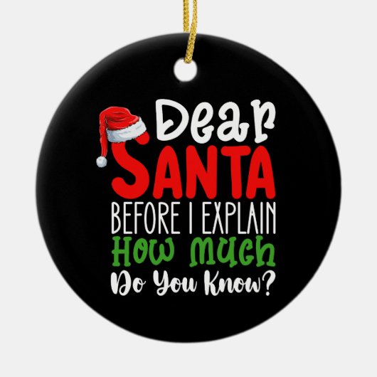 Beste kerstman voor ik uitleg hoeveel je weet keramisch ornament (Voorkant)