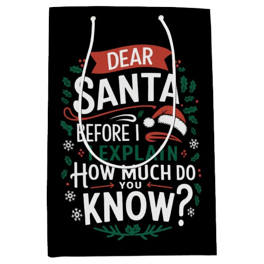 Beste kerstman voor ik uitleg hoeveel je weet medium cadeauzakje (Voorkant)