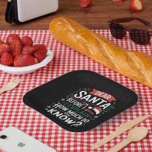 Beste kerstman voor ik uitleg hoeveel je weet papieren bordje