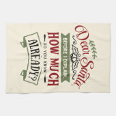 Beste Kerstman, voordat ik een grappige kerstcitaa Theedoek (Horizontaal)