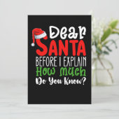 Beste Kerstman Voordat ik het uitleg Hoeveel weet Kaart (Staand voorkant)