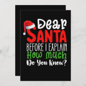 Beste Kerstman Voordat ik het uitleg Hoeveel weet Kaart (Voorkant / Achterkant)