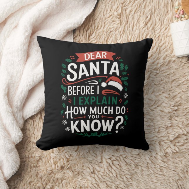 Beste Kerstman Voordat ik het Uitleg Hoeveel Weet  Kussen (Deken)