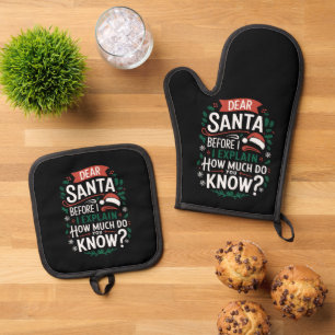 Beste Kerstman Voordat ik het Uitleg Hoeveel Weet Ovenwant & Pannenlap Set