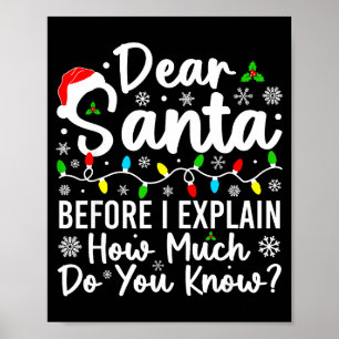 Beste Kerstman Voordat ik het Uitleg Hoeveel Weet Poster