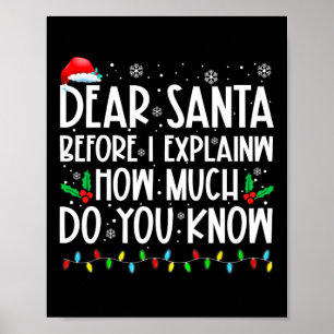 Beste Kerstman Voordat ik het Uitleg Hoeveel Weet Poster
