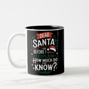 Beste Kerstman Voordat ik het Uitleg Hoeveel Weet Tweekleurige Koffiemok