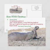 BESTE KERSTMAN / WAT IK WIL VOOR KERST / HIPPOTAMU FEESTDAGENKAART (Voorkant / Achterkant)