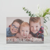 Beste kerstman, we kunnen een grappige feestelijke feestdagenkaart (Staand voorkant)