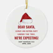 Beste kerstman, we verwachten een persoonlijke zwa keramisch ornament (Voorkant)