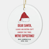 Beste kerstman, we verwachten een persoonlijke zwa keramisch ornament (Links)