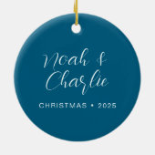 Beste Kerstman We Zijn Braaf Kerstfoto Keramisch Ornament (Achterkant)