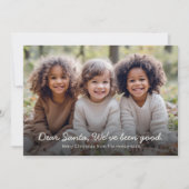 Beste Kerstman, we zijn een goede familiefoto gewe Feestdagenkaart (Voorkant)