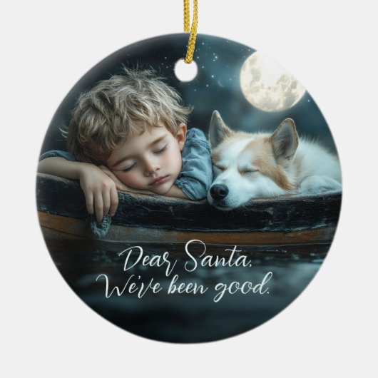 Beste Kerstman Wij Zijn Braaf Vakantiefoto Keramisch Ornament (Voorkant)