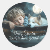 Beste Kerstman Wij Zijn Braaf Vakantiefoto Ronde Sticker (Voorkant)