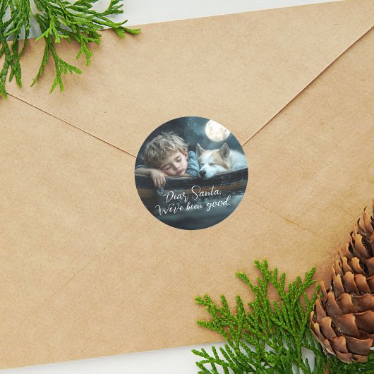 Beste Kerstman Wij Zijn Braaf Vakantiefoto Ronde Sticker