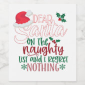 Beste kerstman wijn etiket (Enkel label)