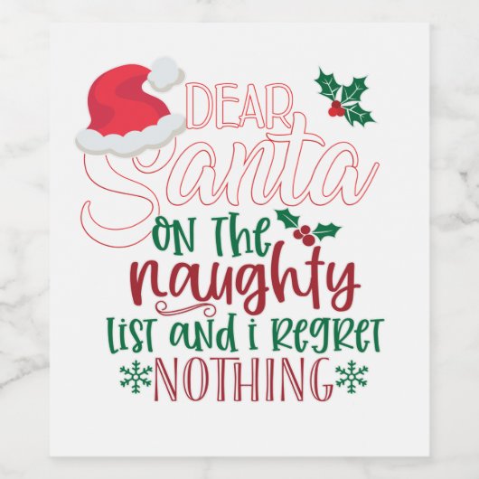 Beste kerstman wijn etiket (Enkel label)