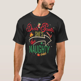Beste kerstman, ze is de Naughty One Brother Siste T-shirt