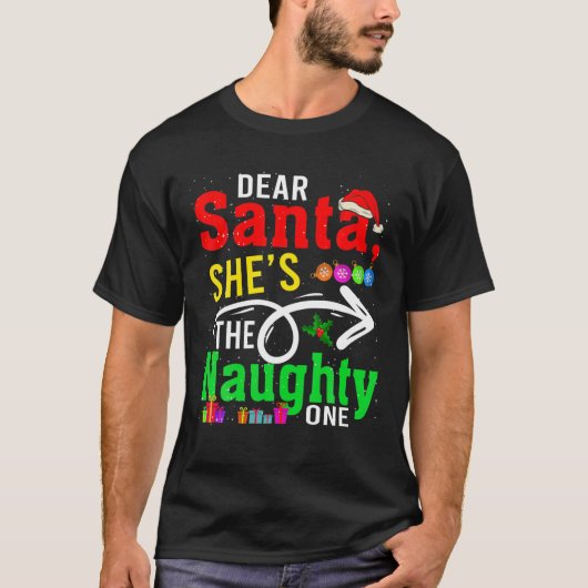 Beste kerstman, ze is de Naughty One Kerstzant. T-shirt (Voorkant)