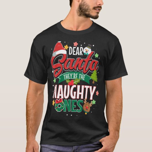 Beste kerstman, ze zijn de kerstvakantie in Naught T-shirt (Voorkant)