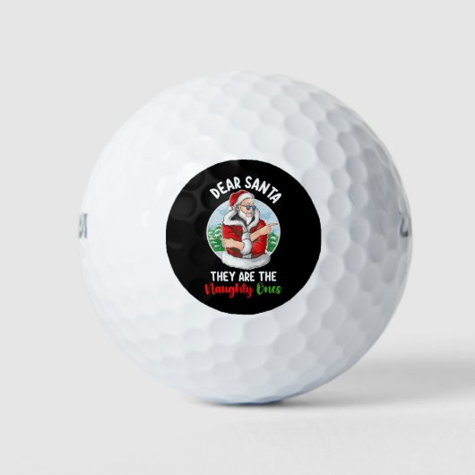 Beste kerstman, ze zijn de Naughty Ees Kerstmis. Golfballen (Voorkant)