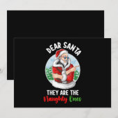 Beste kerstman, ze zijn de Naughty Ees Kerstmis. Kaart (Voorkant / Achterkant)