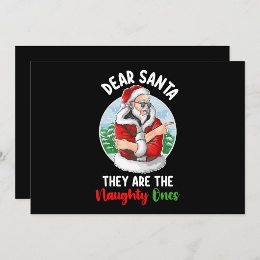 Beste kerstman, ze zijn de Naughty Ees Kerstmis. Kaart (Voorkant / Achterkant)