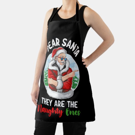 Beste kerstman, ze zijn de Naughty Ees Kerstmis. Schort (Insitu)