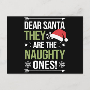 Beste kerstman, ze zijn de Naughty's kerst Briefkaart