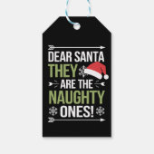 Beste kerstman, ze zijn de Naughty's kerst Cadeaulabel (Achterkant)