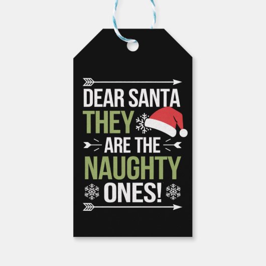Beste kerstman, ze zijn de Naughty's kerst Cadeaulabel (Achterkant)