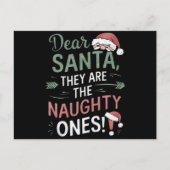 Beste kerstman, ze zijn de Naughty's kerst Feestdagenkaart (Voorkant)