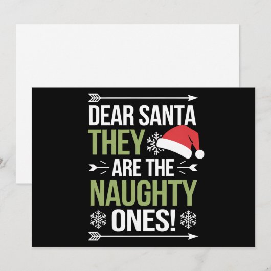 Beste kerstman, ze zijn de Naughty's kerst Feestdagenkaart (Voorkant / Achterkant)