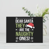 Beste kerstman, ze zijn de Naughty's kerst Feestdagenkaart (Staand voorkant)