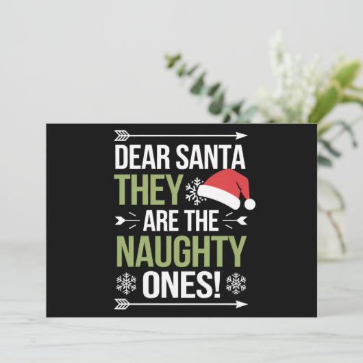 Beste kerstman, ze zijn de Naughty's kerst Feestdagenkaart (Staand voorkant)