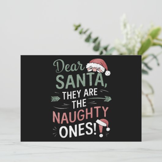 Beste kerstman, ze zijn de Naughty's kerst Feestdagenkaart (Staand voorkant)