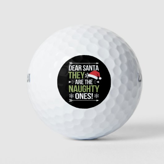 Beste kerstman, ze zijn de Naughty's kerst Golfballen (Voorkant)