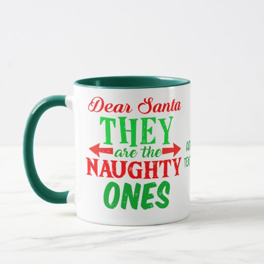 Beste kerstman, ze zijn de Naughty's kerst Mok (Links)