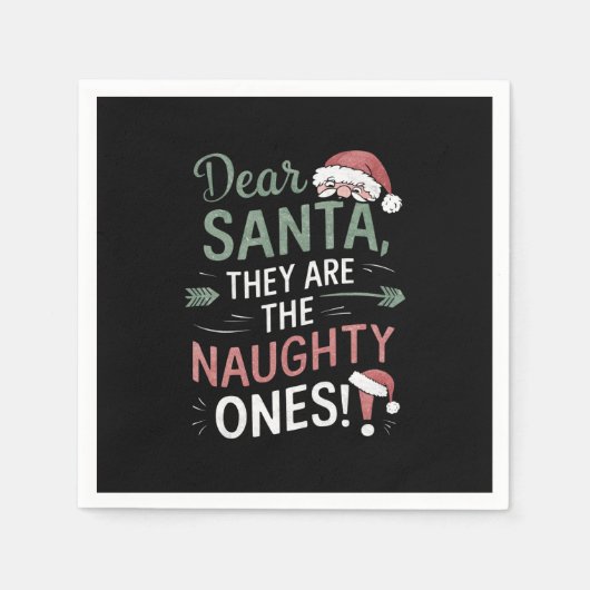 Beste kerstman, ze zijn de Naughty's kerst Servet (Voorkant)