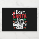 Beste Kerstman Ze zijn stoute degenen Kerstmis Mat Sparkling Wijnetiket (Enkel label)