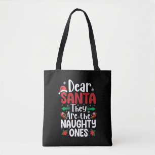 Beste Kerstman Ze zijn stoute degenen Kerstmis Mat Tote Bag