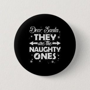 Beste Kerstman Zij Zijn De Stoute Eén Kerst Fam Ronde Button 5,7 Cm