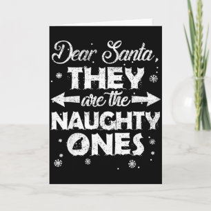 Beste Kerstman Zij Zijn De Stoute Eén Kerst Famili Kaart