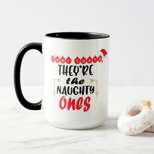 Beste Kerstman, Zij Zijn De Stoute, Grappige Kerst Mok (Met donut)