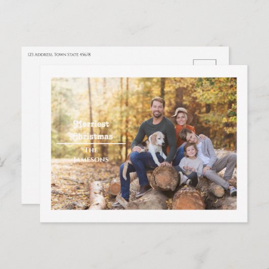 beste kerstmis 1 foto ' s kerstmis  briefkaart (Voorkant / Achterkant)